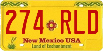 NM license plate 274RLD