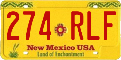 NM license plate 274RLF