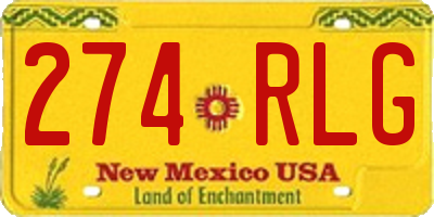 NM license plate 274RLG