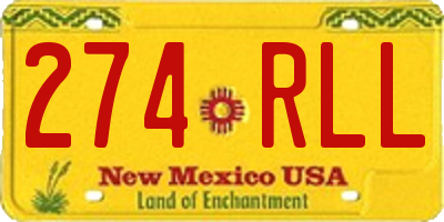 NM license plate 274RLL