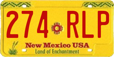 NM license plate 274RLP