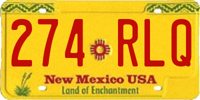 NM license plate 274RLQ