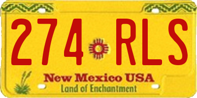 NM license plate 274RLS