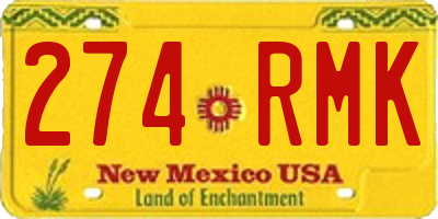 NM license plate 274RMK