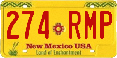 NM license plate 274RMP