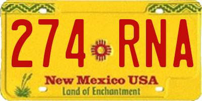 NM license plate 274RNA