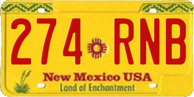 NM license plate 274RNB