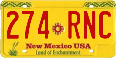 NM license plate 274RNC
