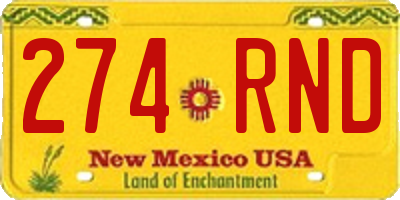 NM license plate 274RND