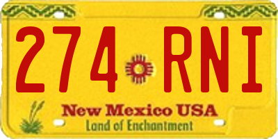 NM license plate 274RNI