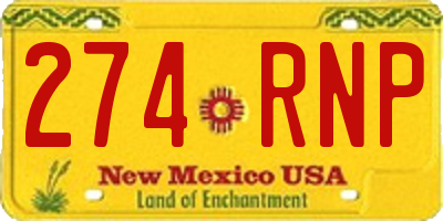 NM license plate 274RNP