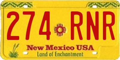 NM license plate 274RNR