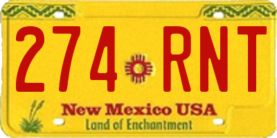 NM license plate 274RNT