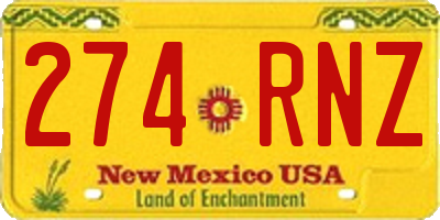 NM license plate 274RNZ