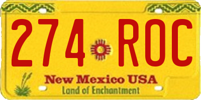 NM license plate 274ROC