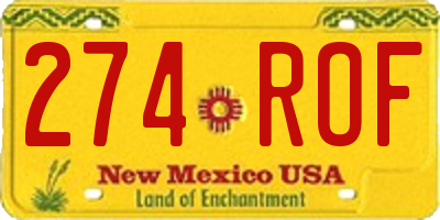 NM license plate 274ROF