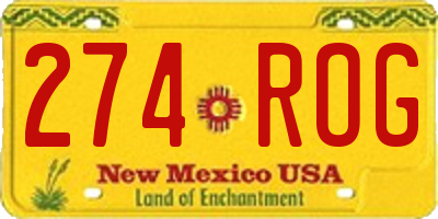 NM license plate 274ROG