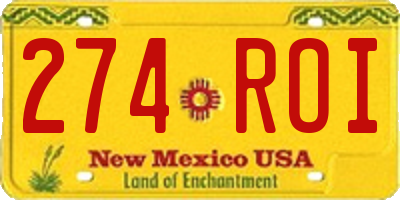 NM license plate 274ROI