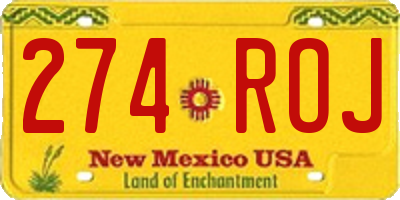NM license plate 274ROJ