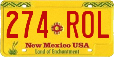 NM license plate 274ROL