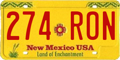 NM license plate 274RON