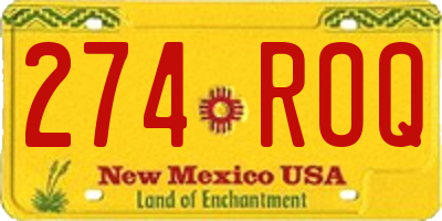 NM license plate 274ROQ