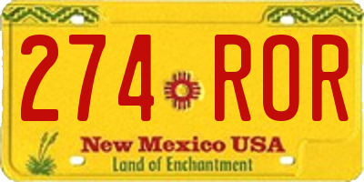NM license plate 274ROR