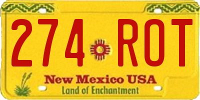 NM license plate 274ROT