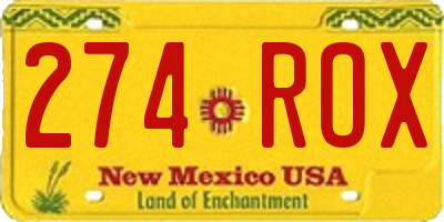NM license plate 274ROX