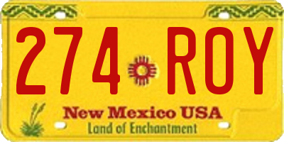 NM license plate 274ROY