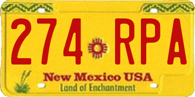 NM license plate 274RPA