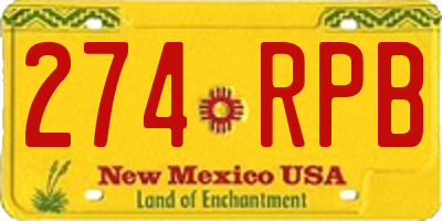 NM license plate 274RPB