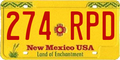 NM license plate 274RPD