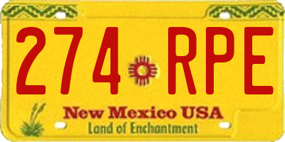 NM license plate 274RPE