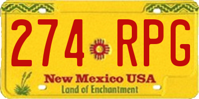 NM license plate 274RPG