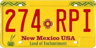NM license plate 274RPI