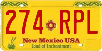 NM license plate 274RPL