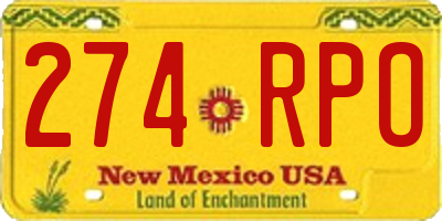 NM license plate 274RPO