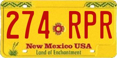 NM license plate 274RPR