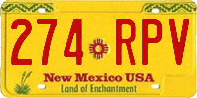 NM license plate 274RPV