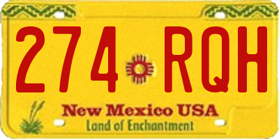 NM license plate 274RQH