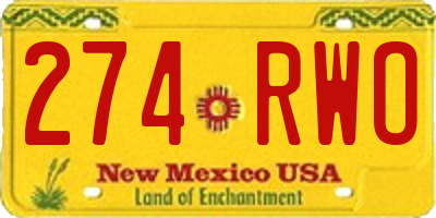 NM license plate 274RWO