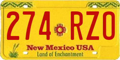 NM license plate 274RZO