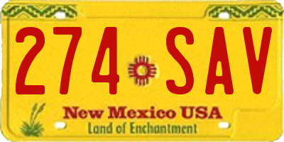 NM license plate 274SAV