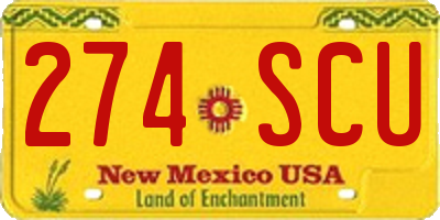 NM license plate 274SCU