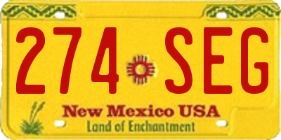 NM license plate 274SEG