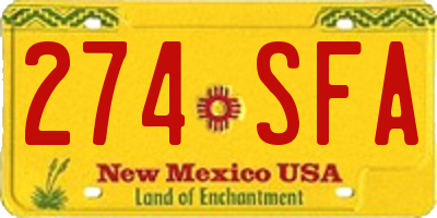 NM license plate 274SFA