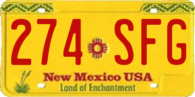 NM license plate 274SFG