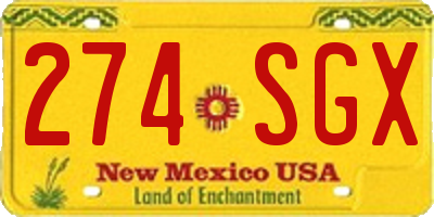 NM license plate 274SGX