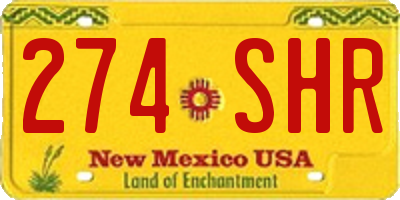 NM license plate 274SHR